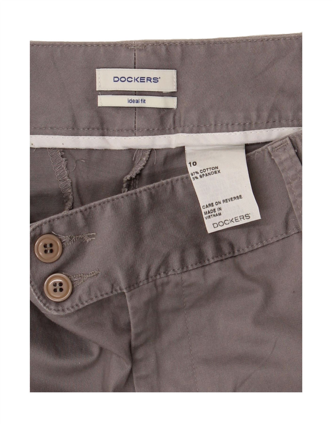 DOCKERS Womens Bermuda Shorts US 10 Large W32  Grey Cotton Vintage Dockers and Second-Hand Dockers from Messina Hembry 