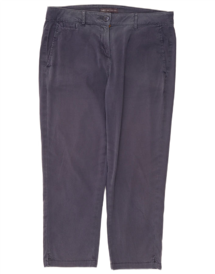 Marks & Spencer Damen-Hose, kurz geschnitten, UK 12, M, W32, L24, Marineblau