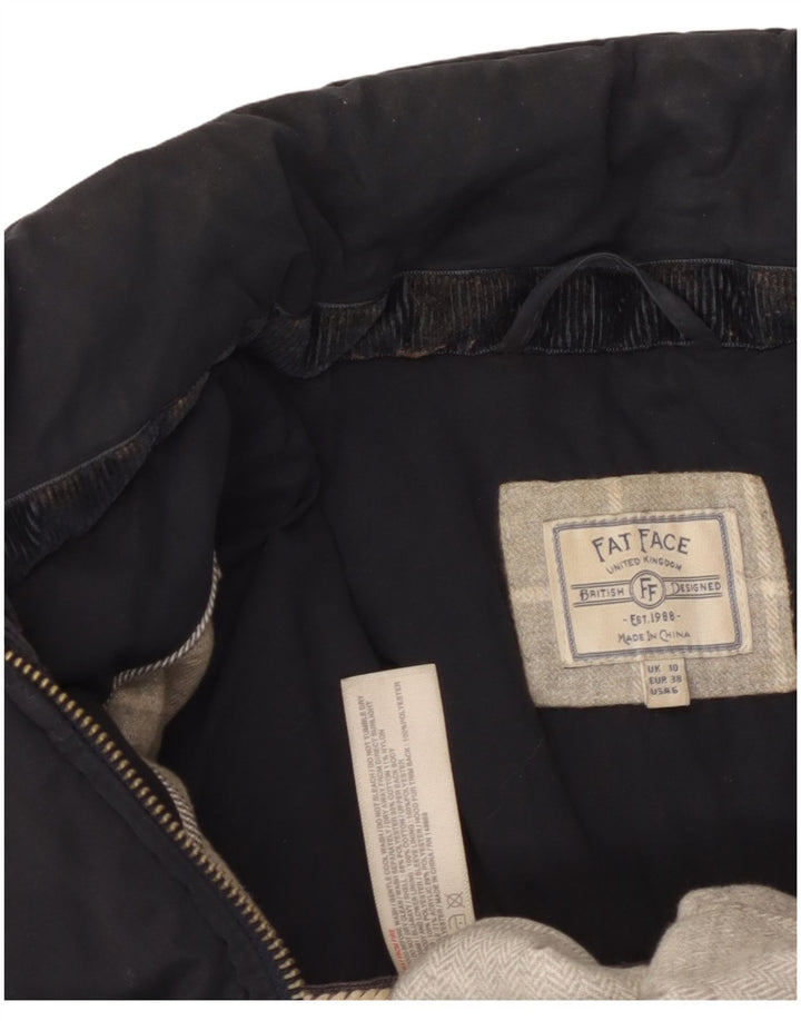 Fat Face Damen Wattierte Jacke UK 12 Medium Schwarz Polyester