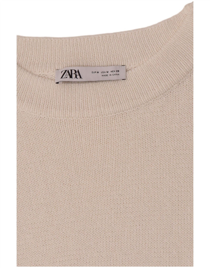 Zara Damen-Pullover mit U-Boot-Ausschnitt, Gr. 14, Mittelweiß