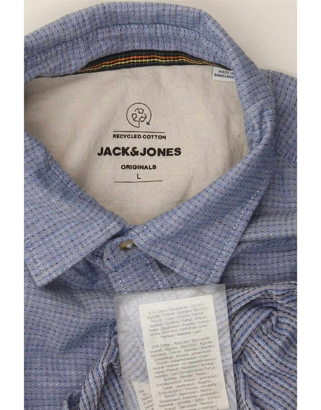 Jack & Jones Herren-Hemd, groß, blau gepunktet, Baumwolle