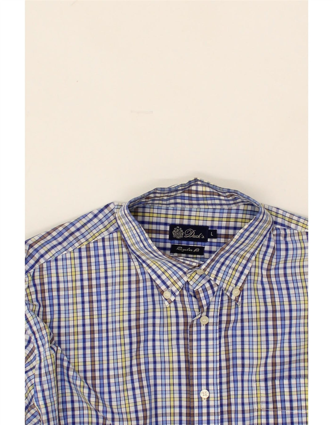 DACK'S Mens Regular Fit Shirt Large Blue Check Cotton Vintage Dack's and Second-Hand Dack's from Messina Hembry 
