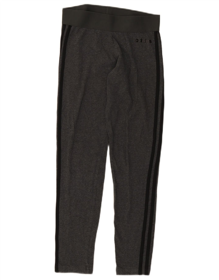 ADIDAS Womens Leggings UK 8 Small  Grey Cotton