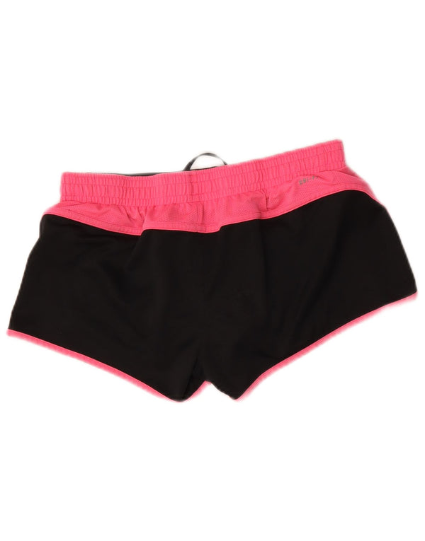 Nike Damen Dri Fit Sport Shorts UK 12 Mittelschwarzes Colourblock-Polyester