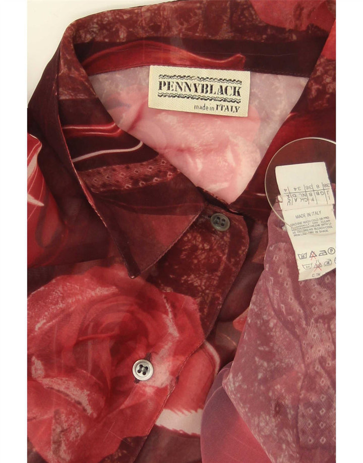Penny Black Damen-Hemdbluse, Größe S, Rot, Blumenmuster, Polyester