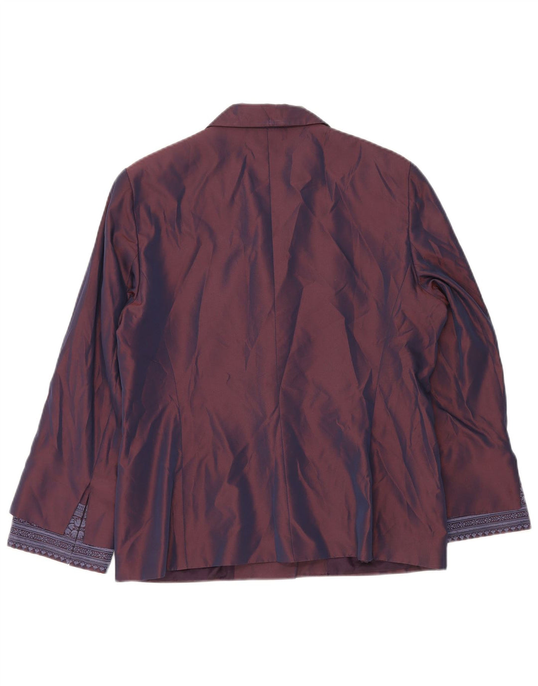 GIANFRANCO FERRE Damen 2-Knopf-Blazerjacke UK 16 Großes lila Blumenmuster