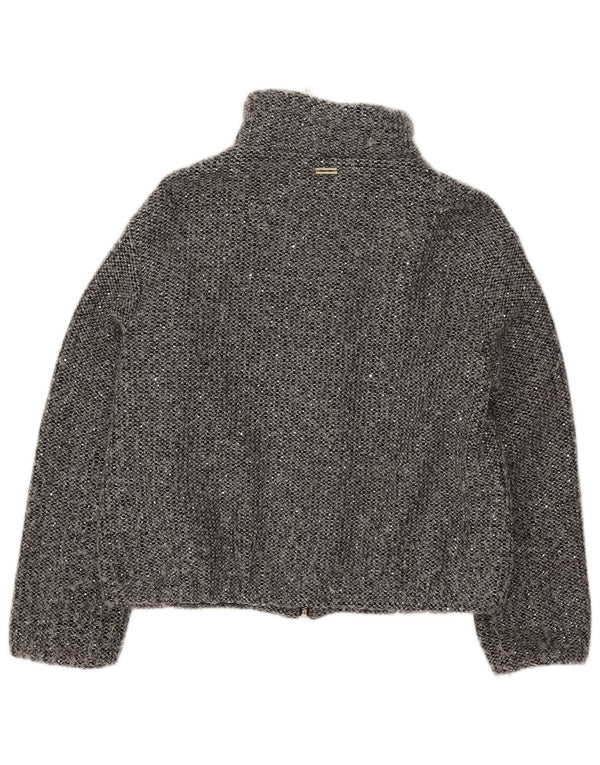 Marella Damen Bomberjacke UK 8 Small Grau meliertes Polyester