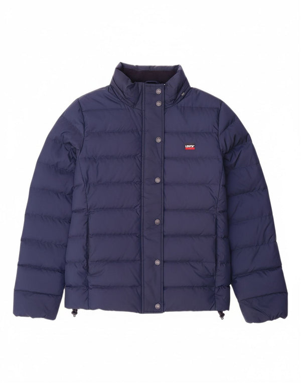 LEVI'S Damen-Übergröße mit Kapuze, gepolsterte Jacke, Größe S, Marineblau