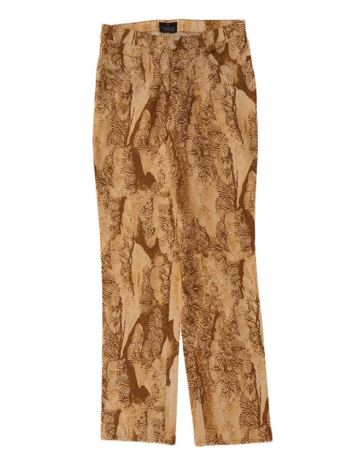 Trussardi Damen-Freizeithose mit abstraktem Muster, gerade, W32, L33, Beige