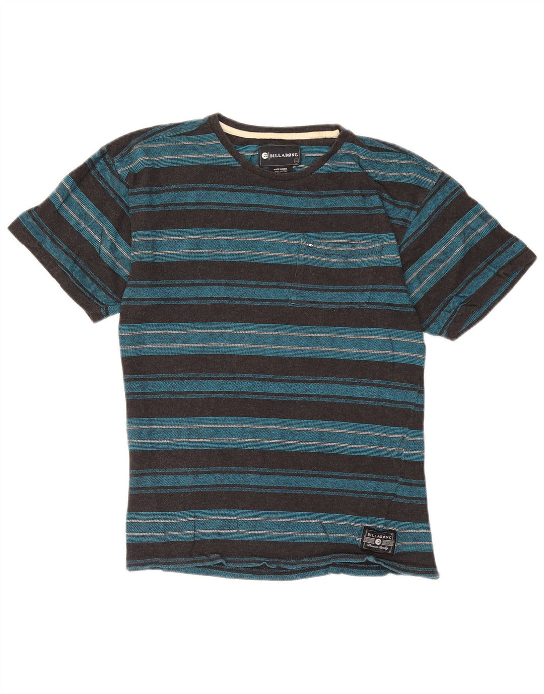 Billabong Herren-T-Shirt-Oberteil, groß, blau gestreift, Baumwolle