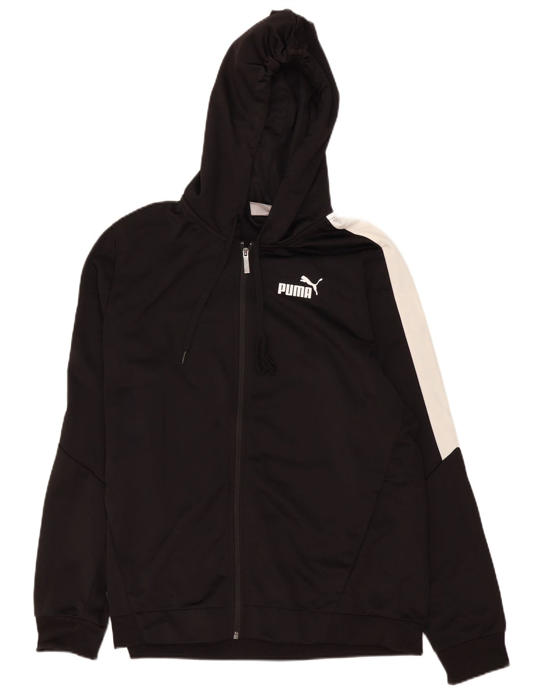 Puma Herren-Kapuzenpullover mit Reißverschluss, XL, Schwarz, Colourblock-Polyester