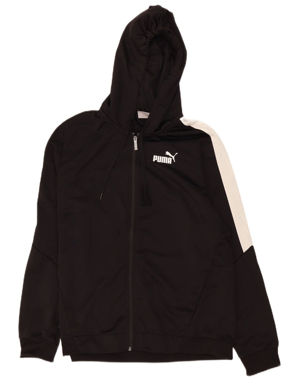 Puma Herren-Kapuzenpullover mit Reißverschluss, XL, Schwarz, Colourblock-Polyester