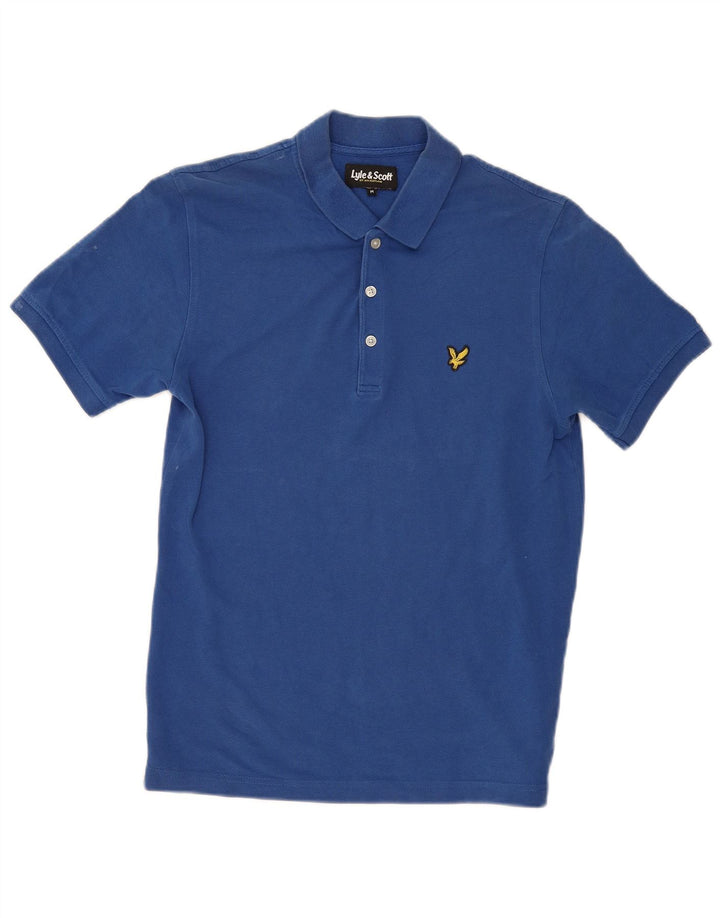 Lyle & Scott Herren-Poloshirt aus mittelblauer Baumwolle