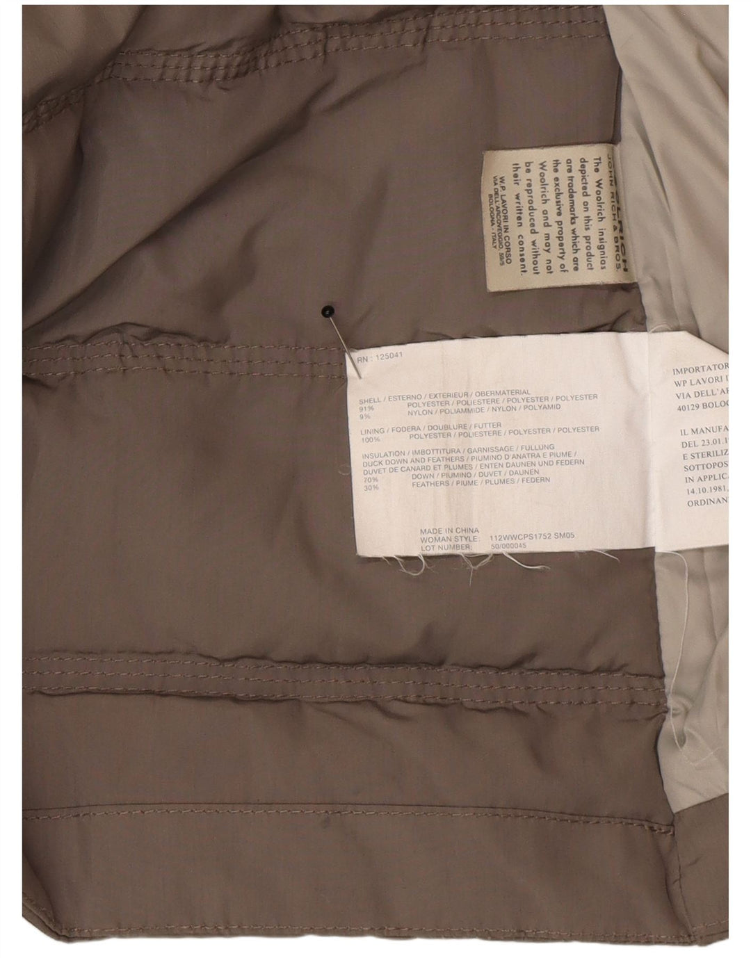 Woolrich Wattierter Damenmantel mit Kapuze, UK 6, XS, Grau, Polyester, Winter