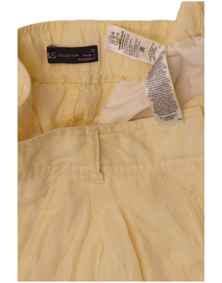 Marks & Spencer Damen Chinoshorts UK 12 Medium W30 Gelbes Leinen