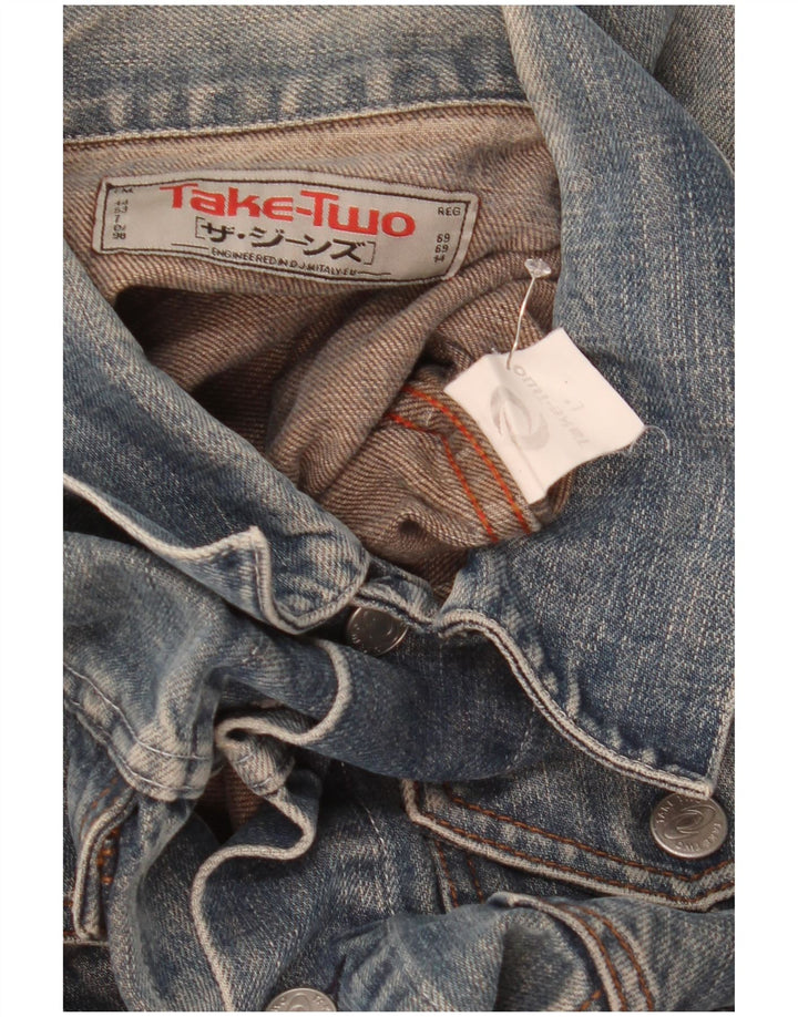 Take Two Herren Jeansjacke UK 40 Large Blau Baumwolle