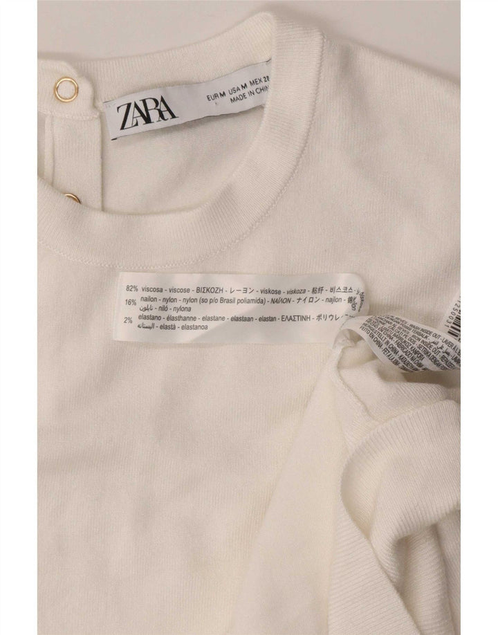 Zara Damen Weste Tank Top UK 14 Mittelweiße Viskose
