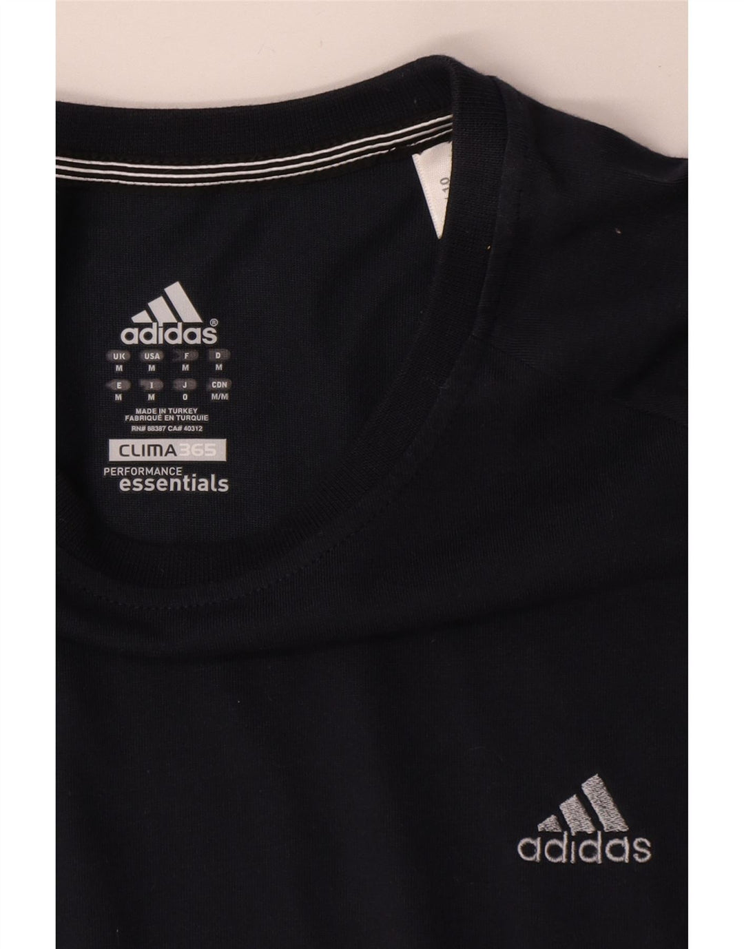 Adidas Herren Clima 365 T-Shirt Top aus mittelblauer Baumwolle