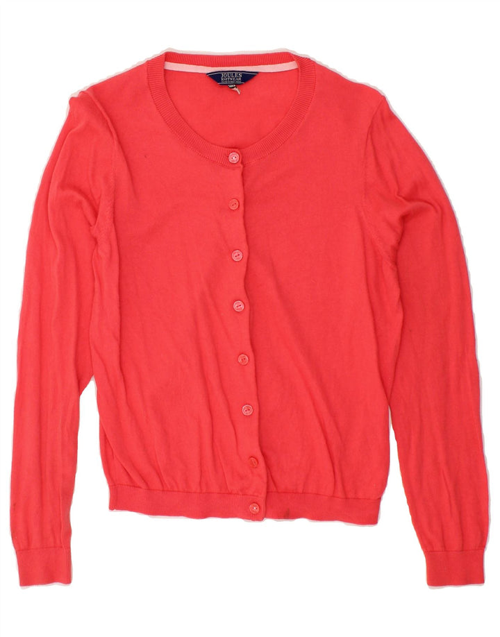 JOULES Womens Cardigan Sweater UK 12 Medium Pink Cotton Vintage Joules and Second-Hand Joules from Messina Hembry 