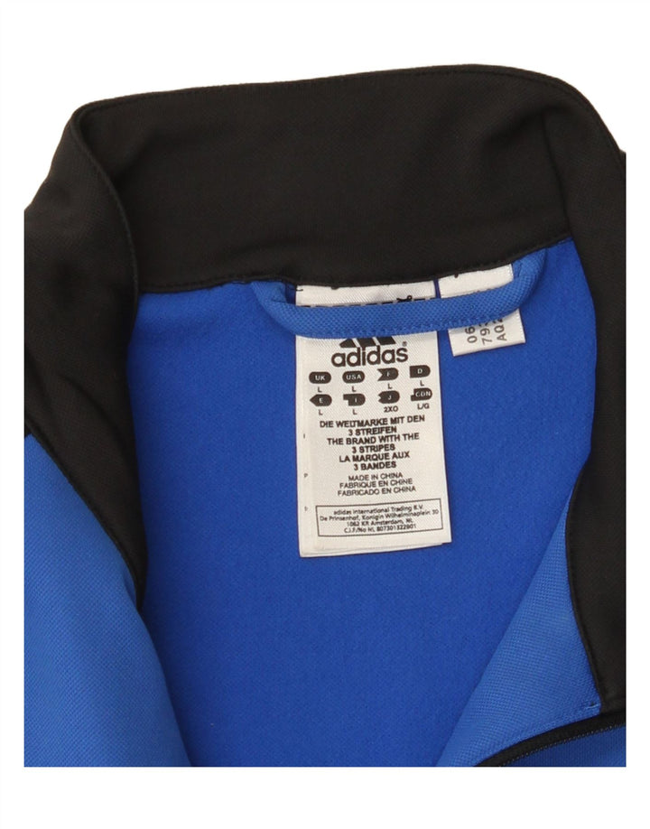 ADIDAS Mens Climawarm Pullover Tracksuit Top Large Blue Colourblock