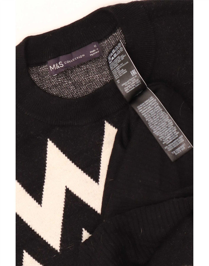Marks & Spencer Damen-Pullover mit Rundhalsausschnitt, Gr. 12, mittelschwarz