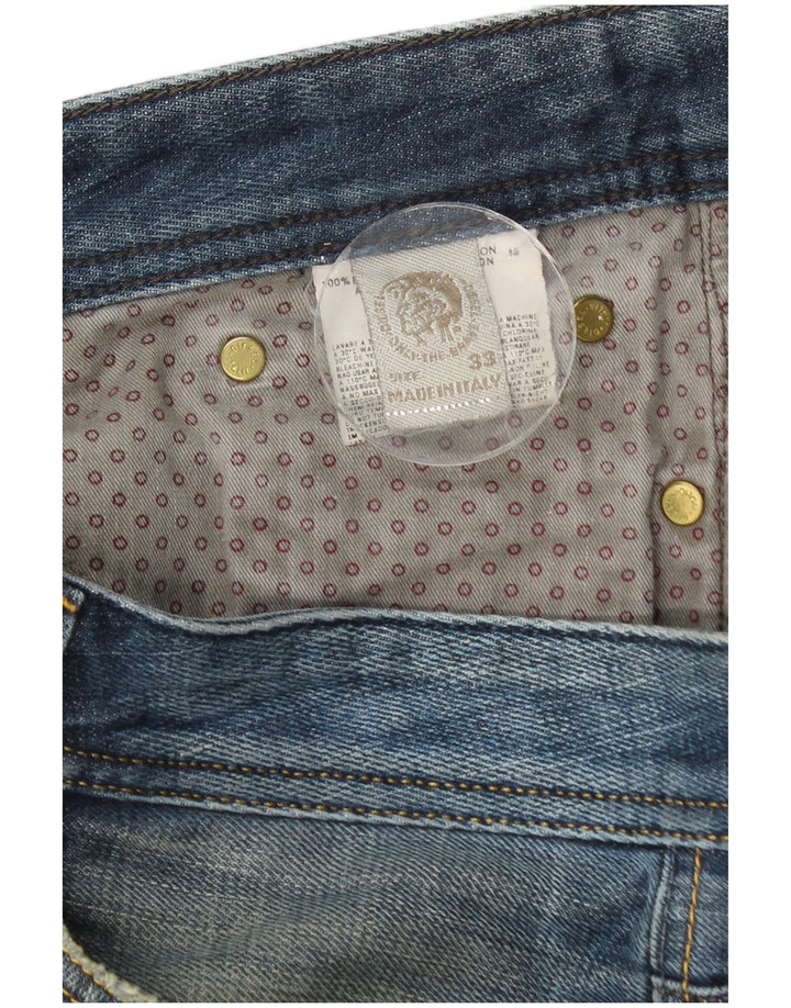 Diesel Herren Straight Jeans W33 L28 Blaue Baumwolle