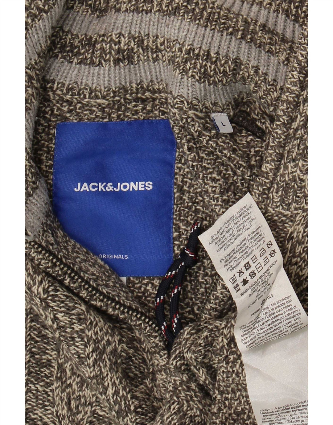 Jack & Jones Herren-Pullover mit Reißverschluss am Hals, großes, grau meliertes Acryl
