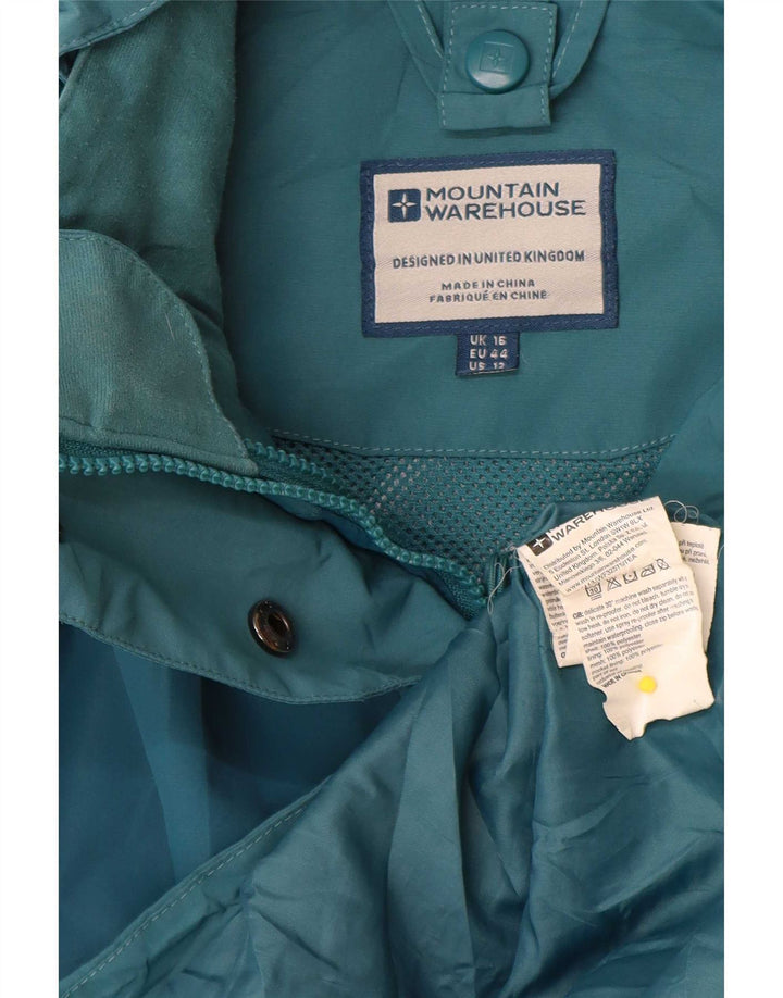 Mountain Warehouse Damen-Regenjacke mit Kapuze, UK 16, Größe L, Blau, Polyester