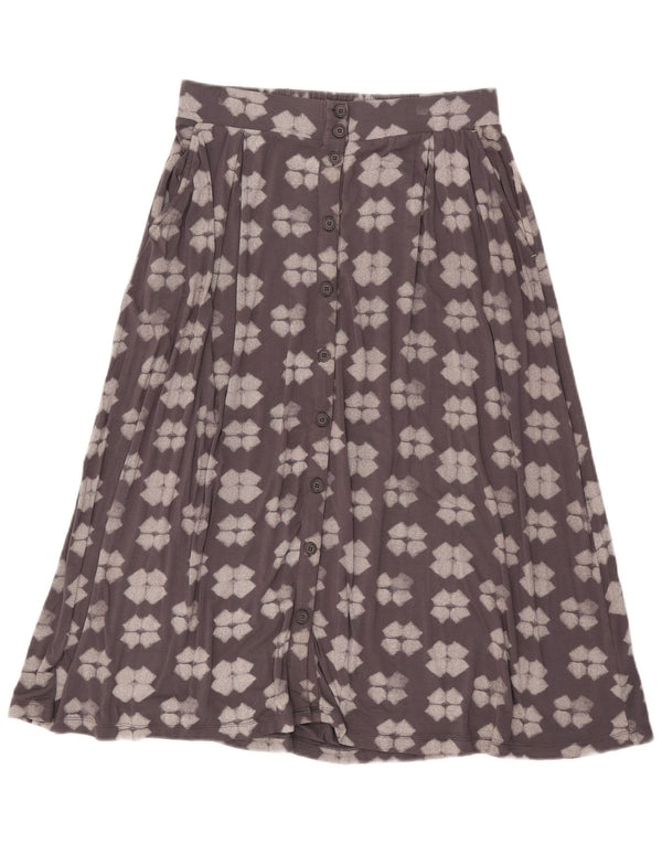 White Stuff Damen A-Linienrock UK 10 Small W32 Graue geometrische Viskose