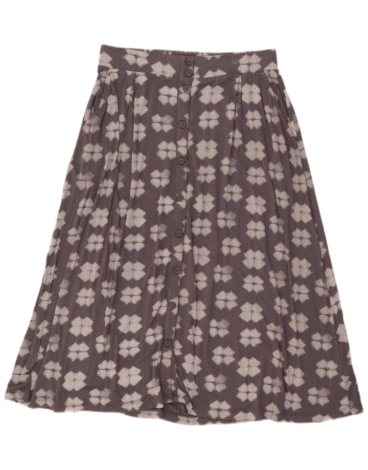 White Stuff Damen A-Linienrock UK 10 Small W32 Graue geometrische Viskose