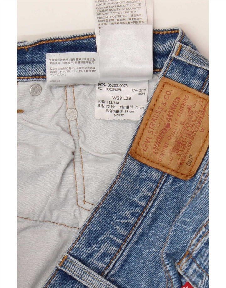 Levi's Damen 501 Straight Jeans W29 L28 Blaue Baumwolle