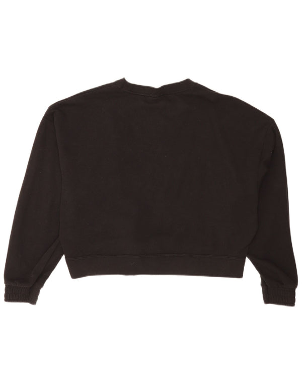 Puma Womens Graphic Relaxed Fit Sweatshirt Pullover UK 16 Große schwarze Baumwolle