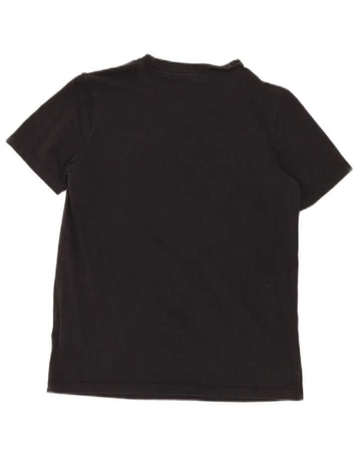 Adidas Damen Graphic T-Shirt Top UK 12 Medium Schwarz Baumwolle