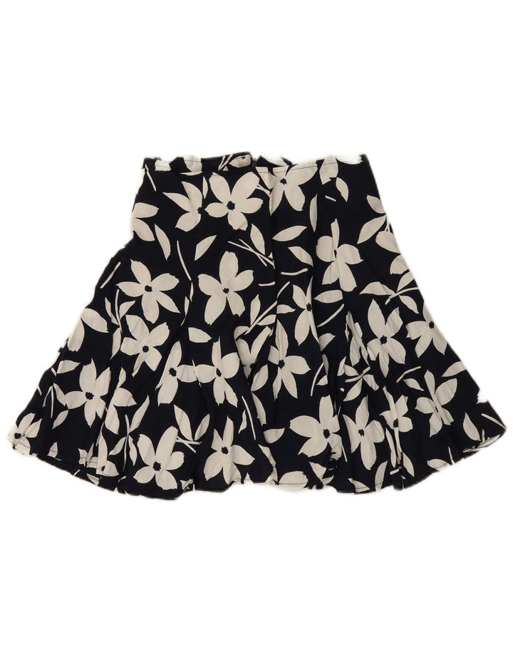 Avant Damen Minirock W28 Mittelschwarze Viskose mit Blumenmuster