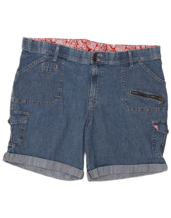 Lee Damen Cargo Denim Shorts US 22 3XL W42 Blaue Baumwolle