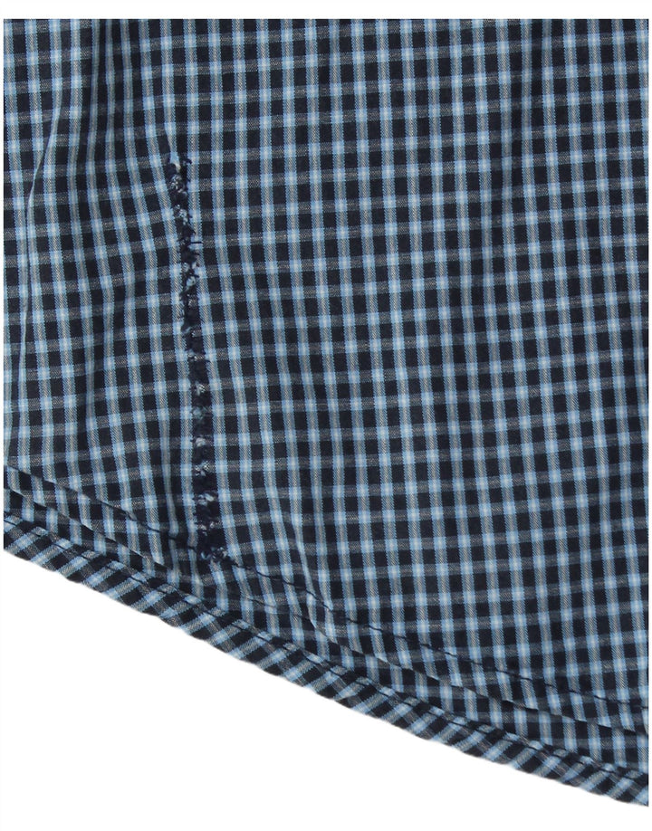 Wrangler Herrenhemd, groß, blau kariert, Baumwolle