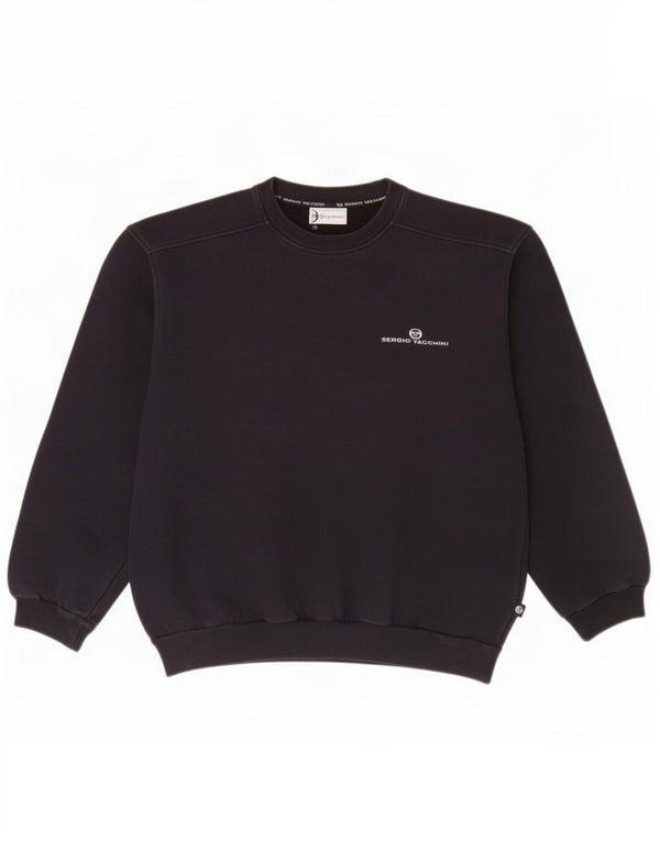 Sergio Tacchini Mens Sweatshirt Jumper IT 48 Medium Navy Blue Cotton