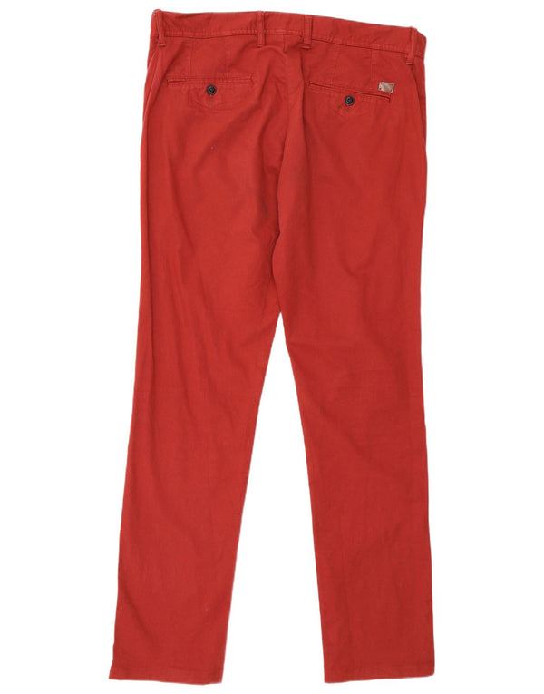 Zara Slim Chino-Hose für Herren, EU 46, XL, W36, L32, Burgunderrot, Baumwolle