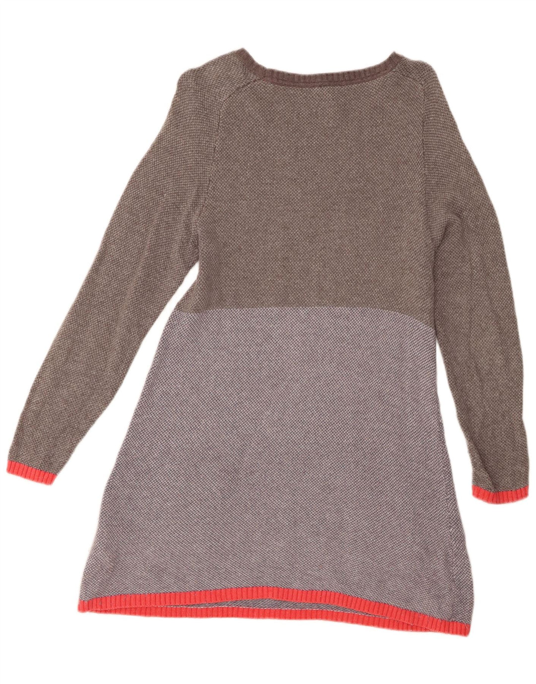 WHITE STUFF Damen Pulloverkleid UK 12 Mittelgraue Colourblock-Baumwolle