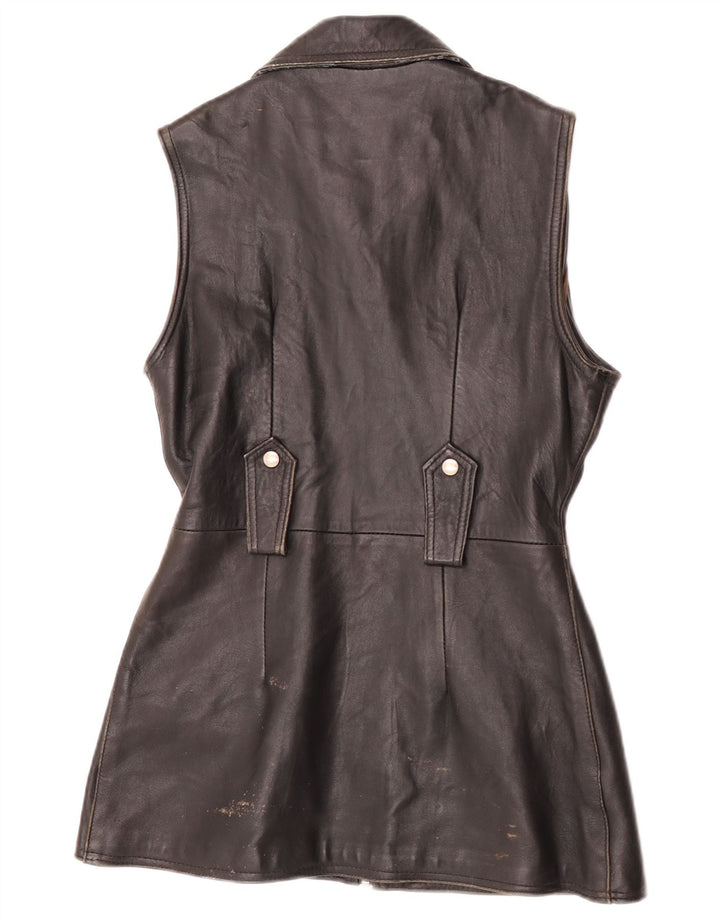 Gossip Damen Lederweste UK 18 XL Schwarzes Leder