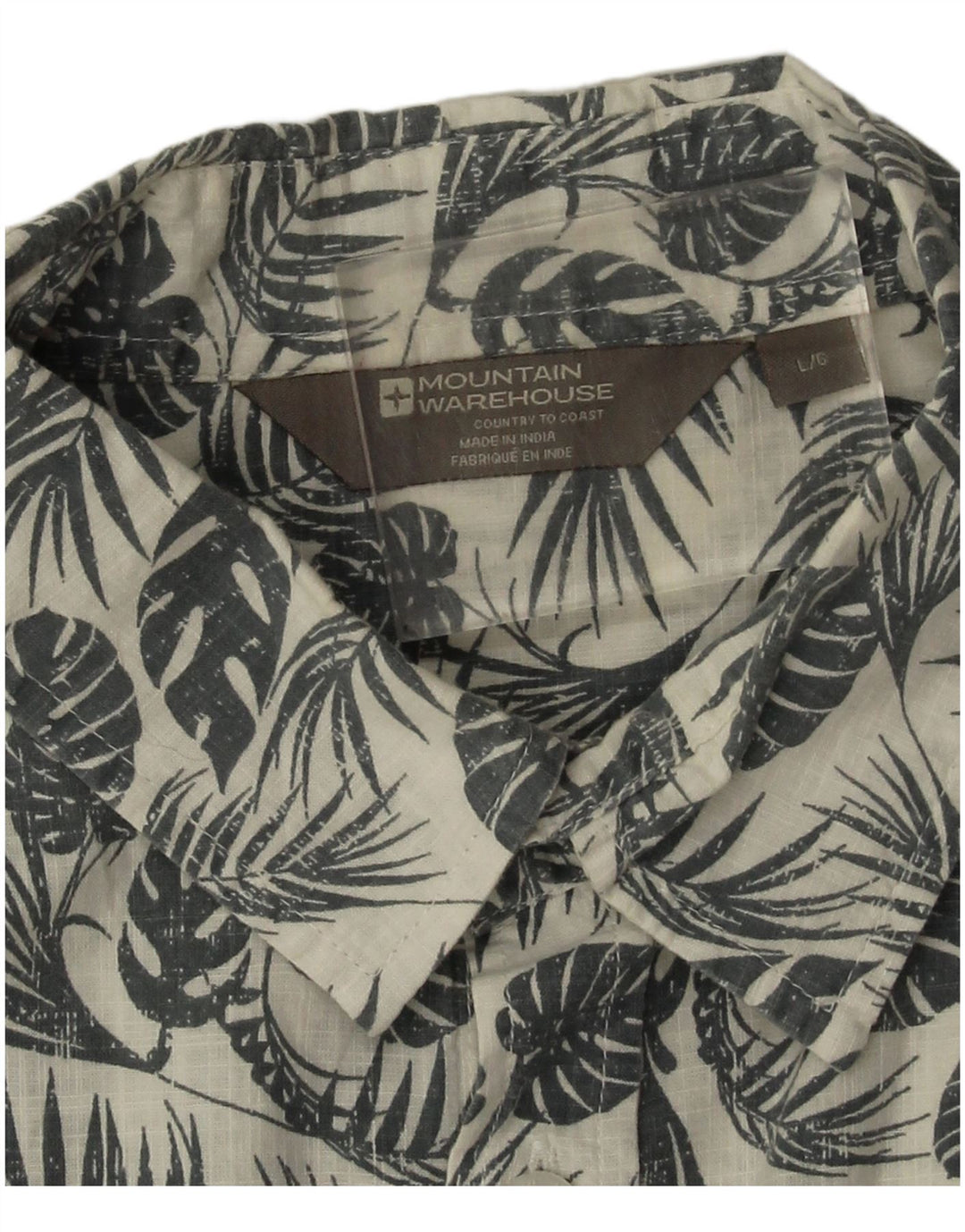 Mountain Warehouse Herren-Kurzarmhemd, groß, weiße Baumwolle mit Blumenmuster