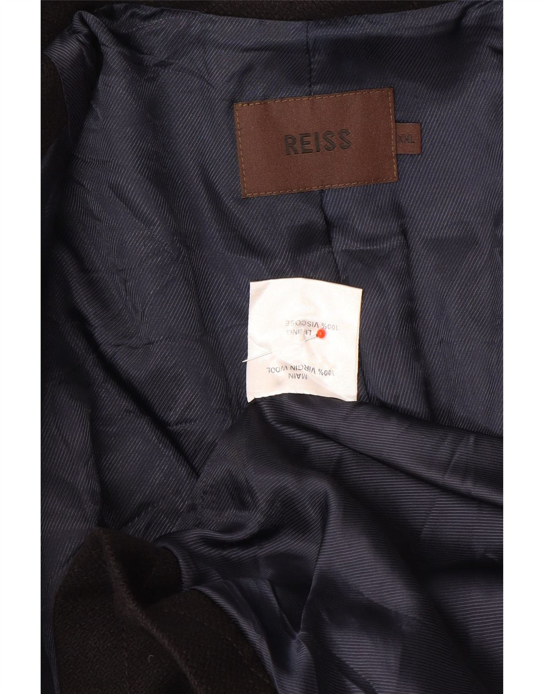 Reiss Herrenmantel UK 44 2XL Marineblaue Schurwolle