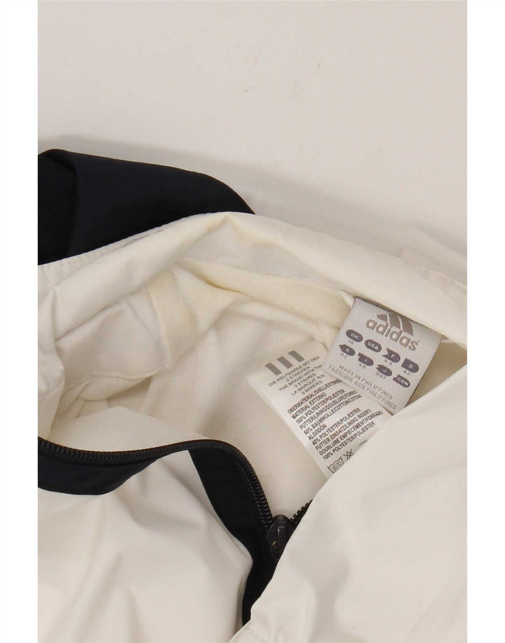 Adidas Damen-Trainingsanzug-Top-Jacke, UK 16, groß, weißes Colourblock-Polyester