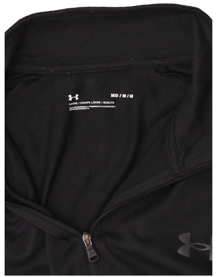 Under Armour Herren-Pullover-Trainingsanzugoberteil mit Reißverschluss und Halsausschnitt, mittelgroß, Schwarz