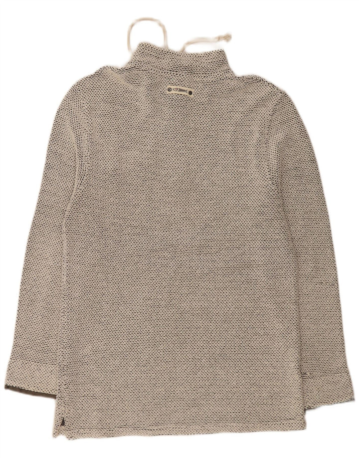 WEIRD FISH Herren-Sweatshirt mit Reißverschluss am Hals, groß, aus grauer Baumwolle