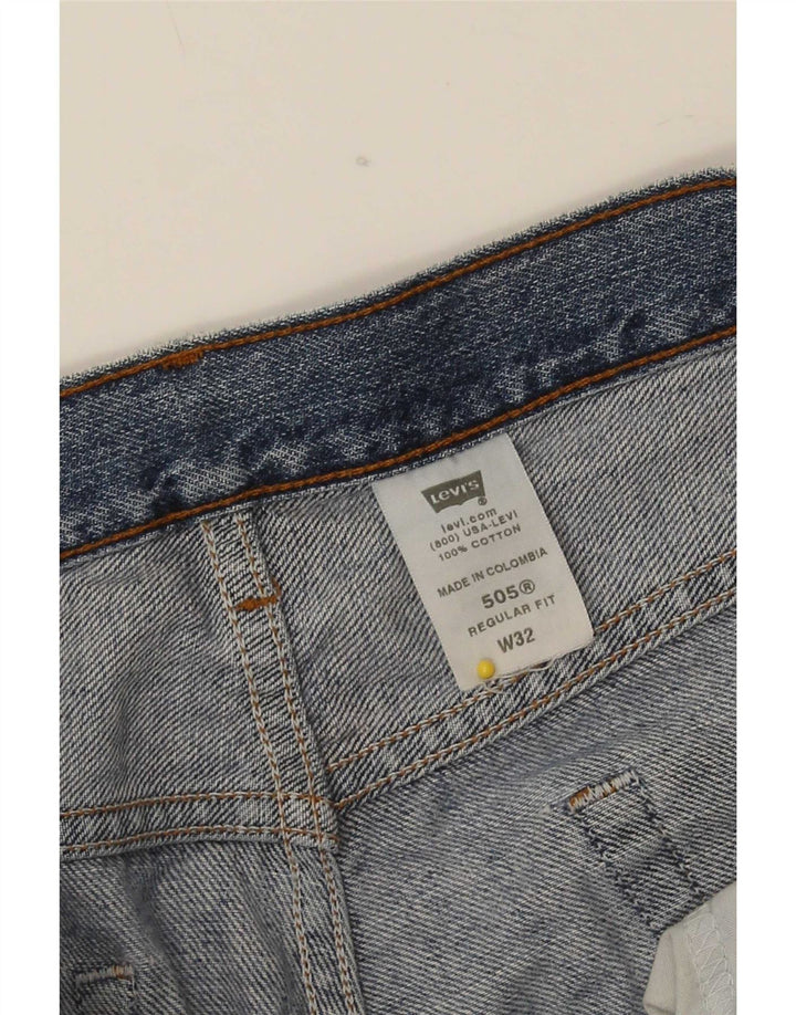 Levi's Herren 505 Distressed Regular Fit Denim Shorts Medium W32 Blau Baumwolle