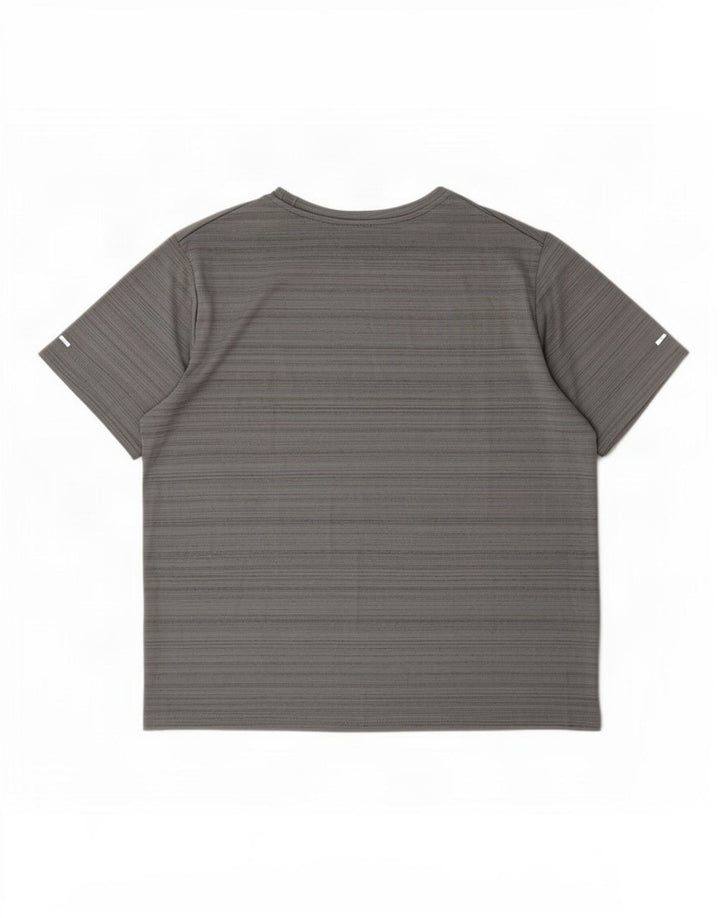 Nike Damen Dri Fit T-Shirt Top UK 14 Mittelgrau gestreift Polyester