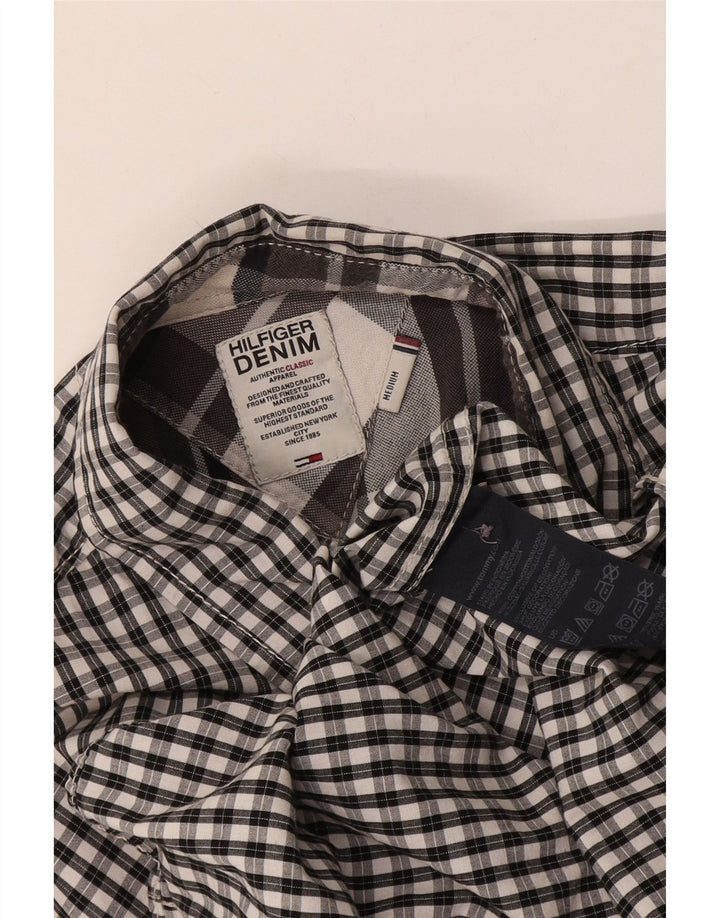 Tommy Hilfiger Herrenhemd aus mittelblauer Gingham-Baumwolle
