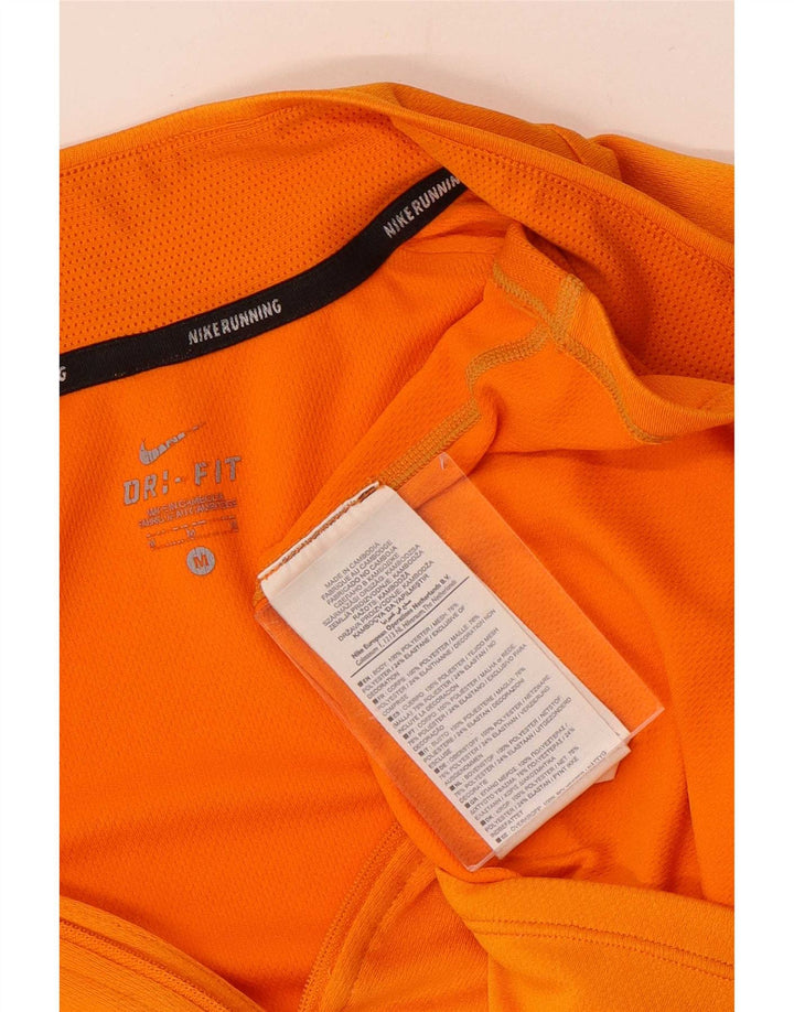 Nike Herren Dri Fit Pullover-Trainingsanzugoberteil mit Reißverschluss und mittlerem Orange-Farbblock