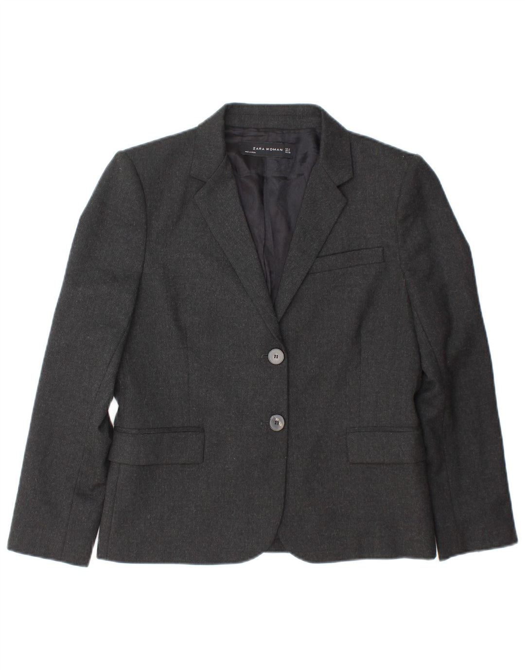 Zara Damen 2-Knopf-Blazerjacke UK 10 Small Grau